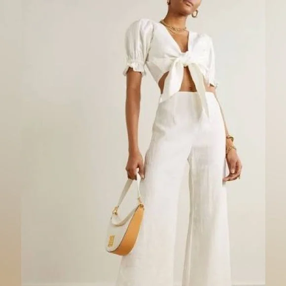 REVOLVE | Faithfull the Brand | Jamais Wrap Top white linen - Picture 6 of 14